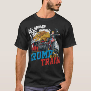 Funny All an Bord der Trump Train American USA T-Shirt