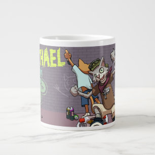 Funny Alley Katzen hinzufügen Name Skateboard Graf Jumbo-Tasse