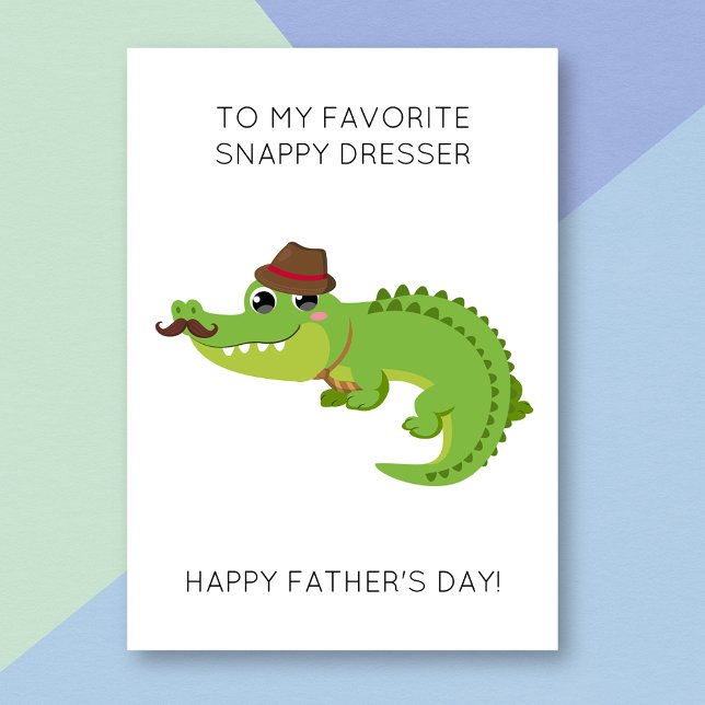 Funny Alligator Animal Pun Vatertag Card Karte (Von Creator hochgeladen)