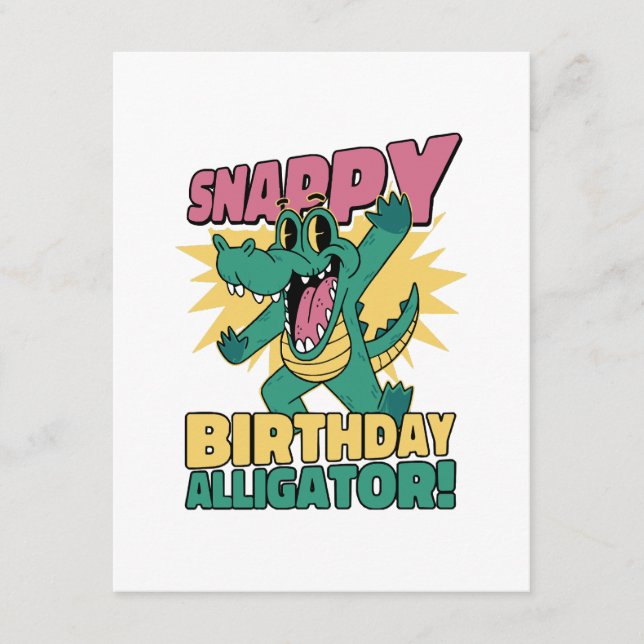 Funny Alligator Lover und Birthday Crocodile Gator Begleitkarte (Vorderseite)