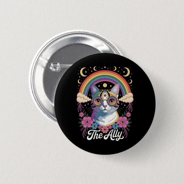 Funny Ally Ca Pride Sonnenbrille Gay Pride LGBTQ Button (Vorne & Hinten)