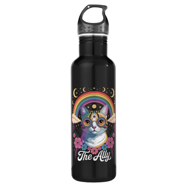Funny Ally Ca Pride Sonnenbrille Gay Pride LGBTQ Edelstahlflasche (Vorderseite)