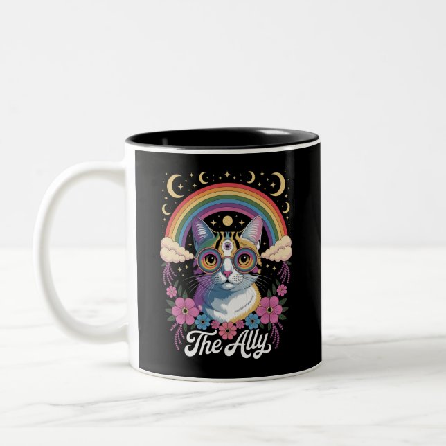 Funny Ally Ca Pride Sonnenbrille Gay Pride LGBTQ Zweifarbige Tasse (Links)
