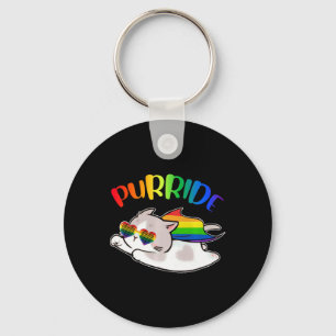 Funny Ally Cat Purride Lgbtq Gay Pride Rainbow Kid Schlüsselanhänger