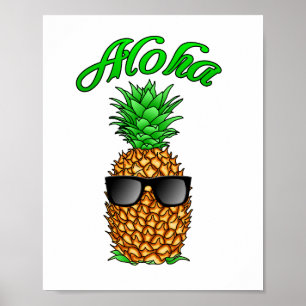 Funny Aloha Hawaiian Pineaple Poster
