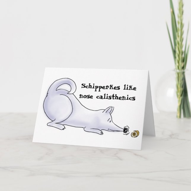 Funny Aloof Schipperke Dog Cartoon Karte (Vorderseite)