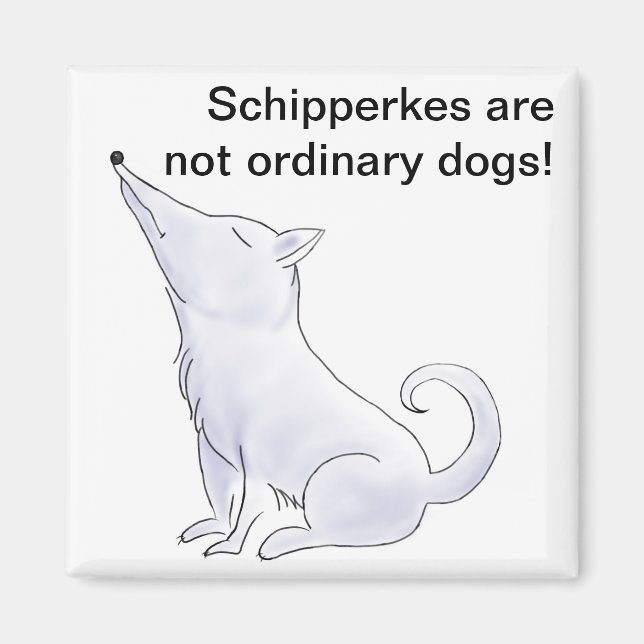 Funny Aloof Schipperke Dog Cartoon Magnet (Vorne)