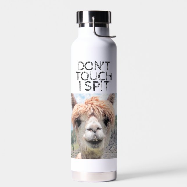 Funny Alpaca Llama Don't Touch I Spit Liquor Trinkflasche (Links)