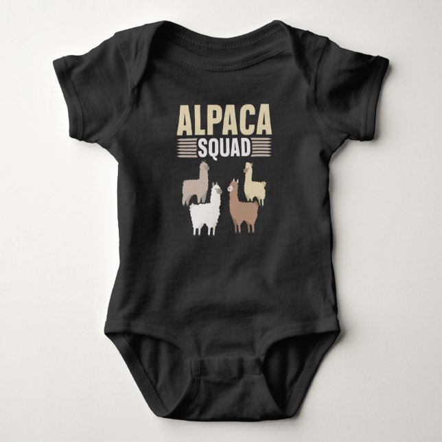 Funny Alpaca Squad Animal Lover Baby Strampler (Vorderseite)
