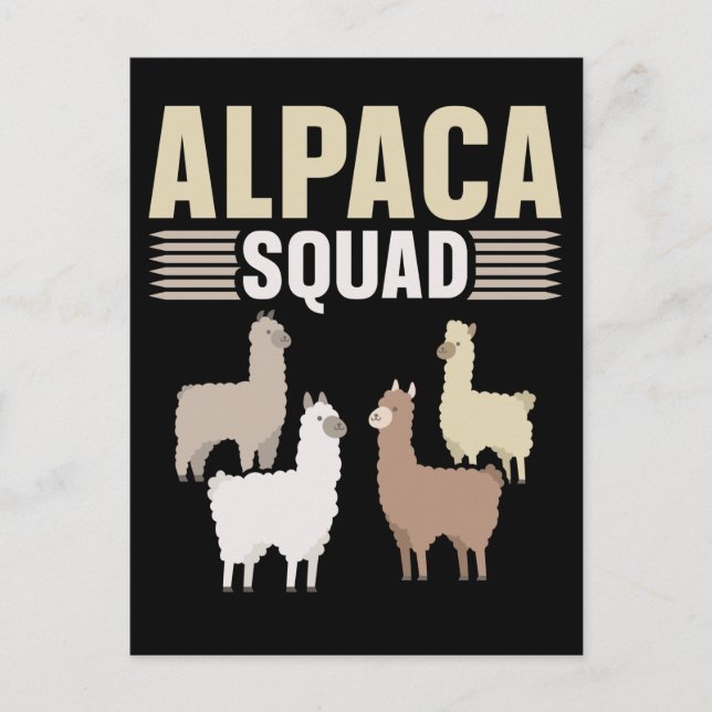 Funny Alpaca Squad Animal Lover Postkarte (Vorderseite)