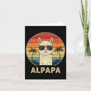 Funny Alpaca Vater gibt Retro Alpapa Design für Fe Karte