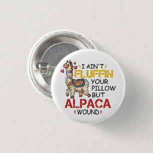 Funny Alpaca Wound Llama Krankenpfleger Geschenke Button