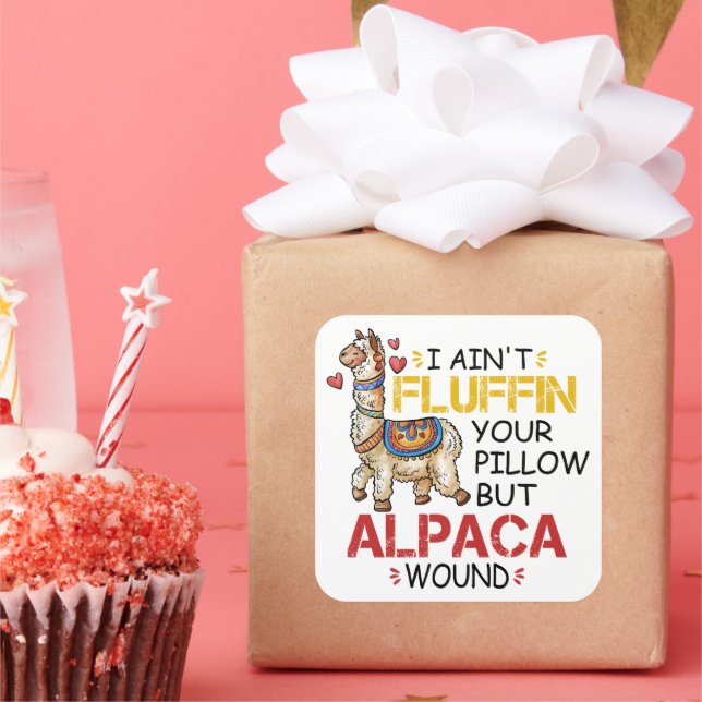 Funny Alpaca Wound Llama Krankenpfleger Geschenke Quadratischer Aufkleber (Party)