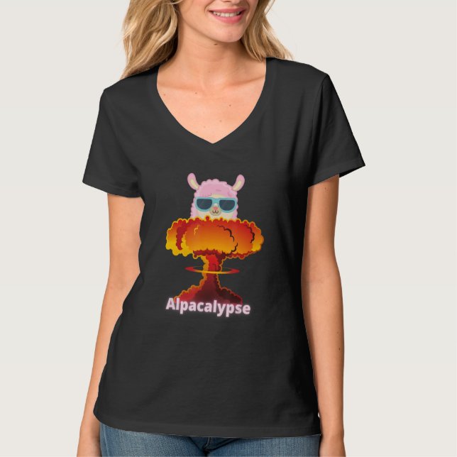 Funny Alpacalypse Llamageddon Weird Alpaca Llama L T-Shirt (Vorderseite)