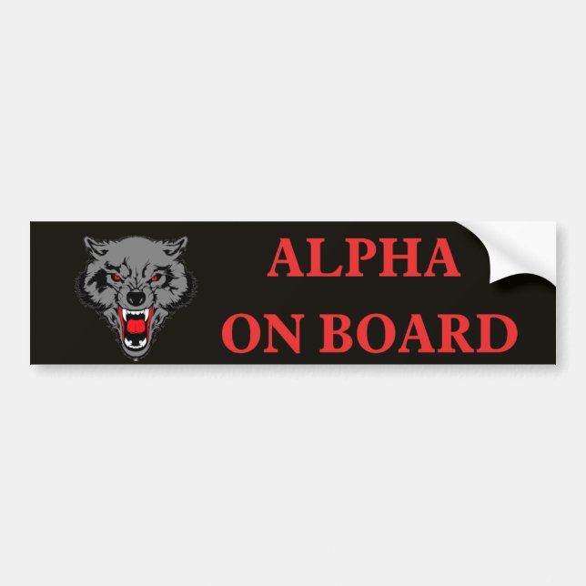 Funny alpha an Bord meme Autoaufkleber (Vorne)