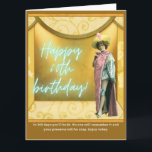 Funny Altered Art 60. Big Birthday Card Karte<br><div class="desc">Die lustige 60. Geburtstagskompilation beinhaltet ein Vintages kostenpflichtiges Foto mit vergoldetem "Bühne" Hintergrund,  Neon Aqua "Happy 60th Birthday" Text und Grundtext,  der in 365 Tagen erklärt... dieser Geburtstag wird nicht mehr so besonders sein,  also gönne dir den Tag!</div>