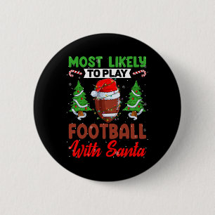 Funny am wahrscheinlichsten Fußball mit Santa Chri Button
