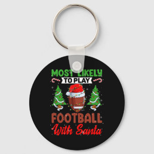 Funny am wahrscheinlichsten Fußball mit Santa Chri Schlüsselanhänger