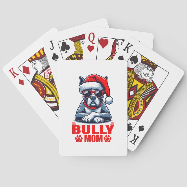 Funny American Bull Mama Hundebesitzer Weihnachtsg Spielkarten (Rückseite)