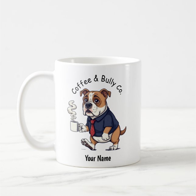 Funny American Bulldog  Business Suit Coffee  Kaffeetasse (Links)