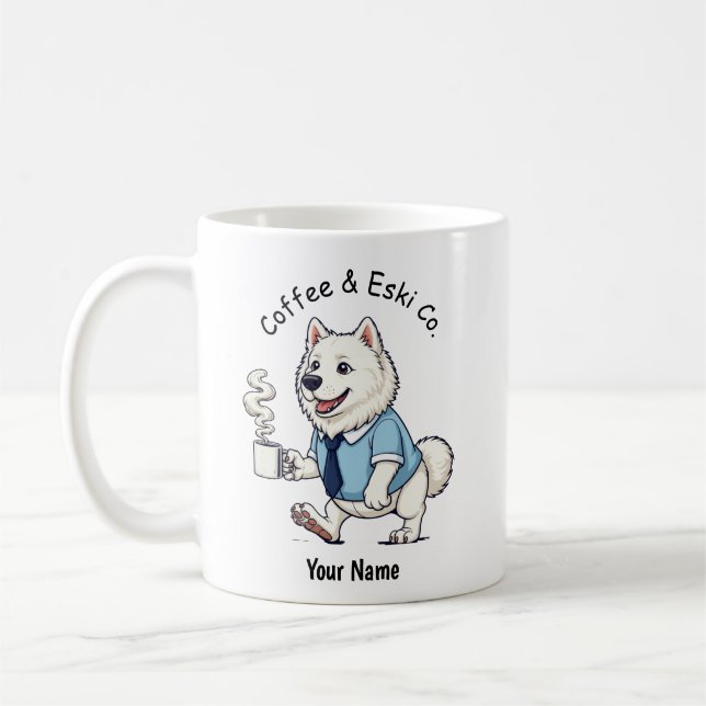 Funny  American Eskimo Dog Business Suit Coffee  Kaffeetasse (Links)