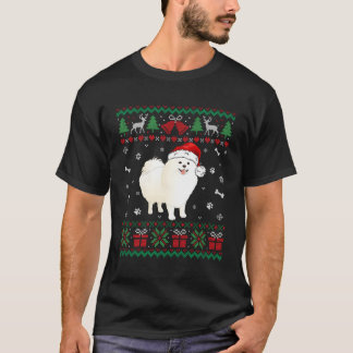 Funny American Eskimo Dog Weihnachtsmannmütze Weih T-Shirt