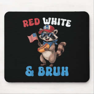 Funny American Flag 4. Juli Patriotic Red Whit Mousepad