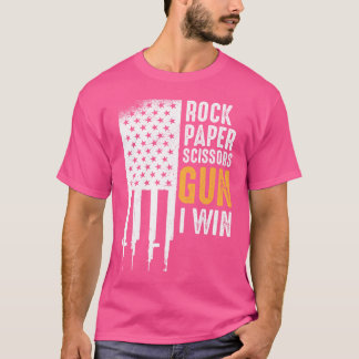 Funny American Flag Gun Shirt Rock Paper Scheren