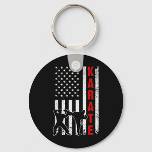 Funny American Flag Karate Art of Men Karat Schlüsselanhänger