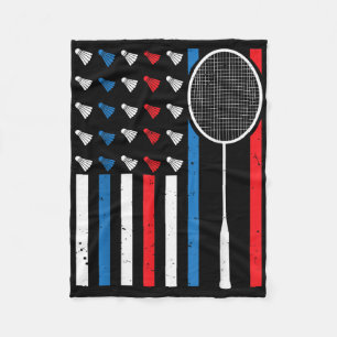 Funny American Flag mit Shuttles Vintag Badminto Fleecedecke