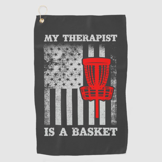 Funny American Flag Ultimate Frisbee Zitat Golfhandtuch (Vorderseite)