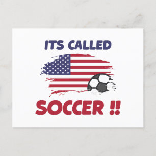 Funny american flagge namens SOCCER nicht FOOTBALL Postkarte