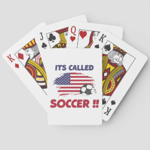 Funny american flagge namens SOCCER nicht FOOTBALL Spielkarten