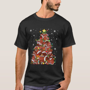 Funny American Fußball Weihnachtsbaum Lichter Chri T-Shirt
