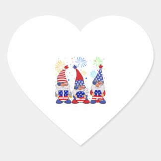 Funny American Gnomes Sunglasses Patriotic USA th Herz-Aufkleber