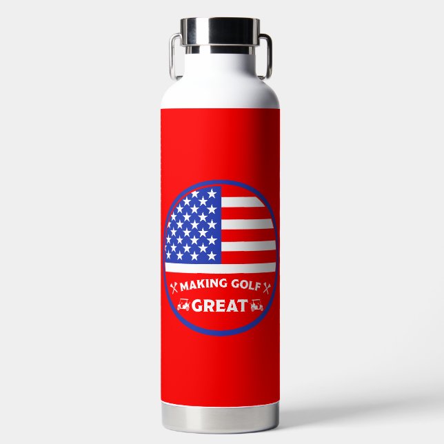 Funny American Golf Player Trinkflasche (Vorderseite)