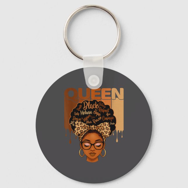Funny American Melanin History Queen Black African Schlüsselanhänger (Vorderseite)