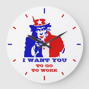 Funny American Uncle Sam Große Wanduhr