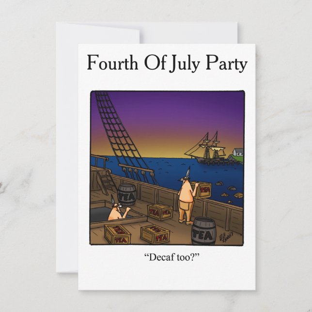 Funny Amerikanische Unabhängigkeitstag Party Einla Einladung (Vorderseite)