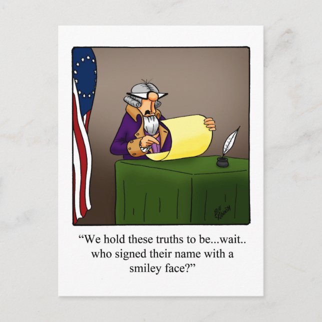 Funny Amerikanische Unabhängigkeitstag Postcard Ankündigungspostkarte (Vorderseite)
