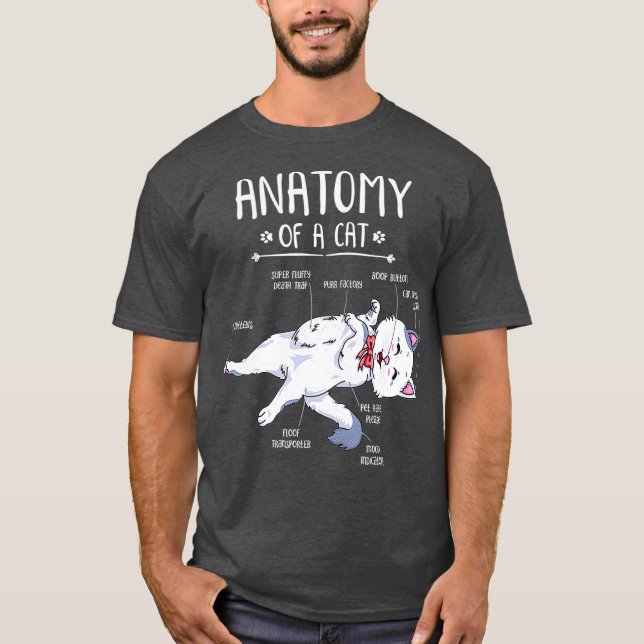 Funny Anatomy Cat Kitty Kitten Lover Geschenk T-Shirt (Vorderseite)