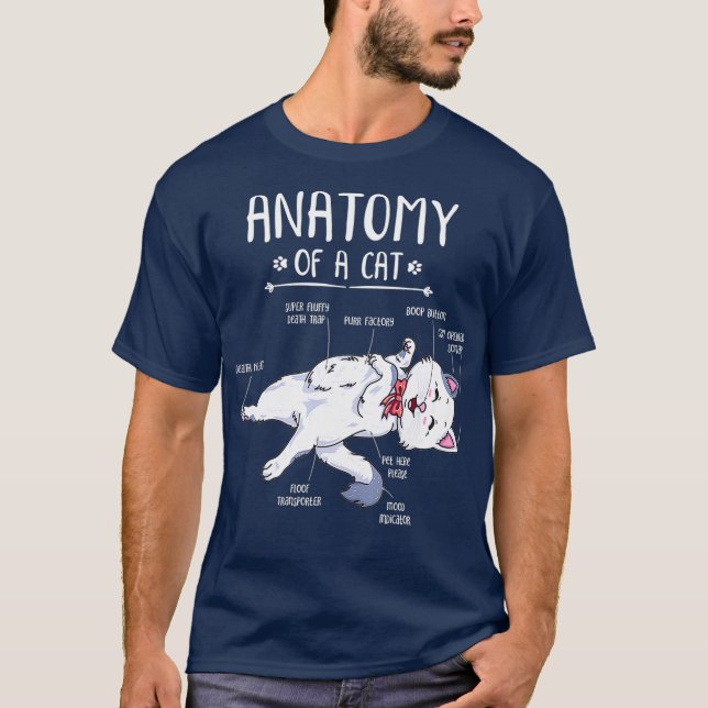 Funny Anatomy Cat Kitty Kitten Lover Geschenk T-Shirt (Vorderseite)