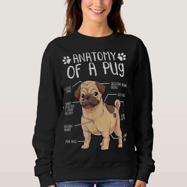 Funny Anatomy Mops Hund Mops Lover Sweatshirt (Vorderseite)