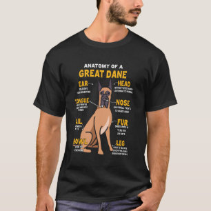 Funny Anatomy of a Fawn Great Dane Hunde Owner Jok T-Shirt