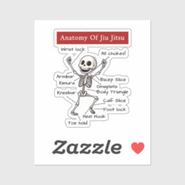 Funny Anatomy of Jiu Jitsu Submissions Technique Aufkleber