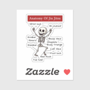 Funny Anatomy of Jiu Jitsu Submissions Technique Aufkleber