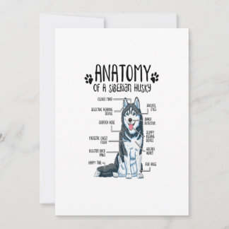 Funny Anatomy Siberian Husky Dog Lover Gift Feiertagskarte