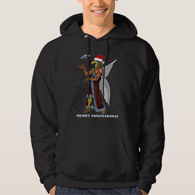 Funny Ancient UFO Annunaki Alien Weihnachten Hoodie (Vorderseite)
