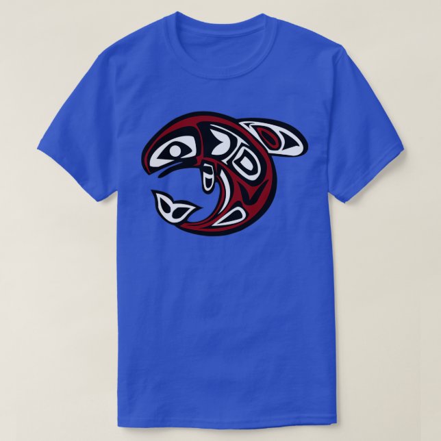 Funny and Cool Tribal Whale Totem Design T-Shirt (Design vorne)