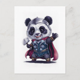 Funny and Cute Panda Movie Character on a White Feiertagspostkarte
